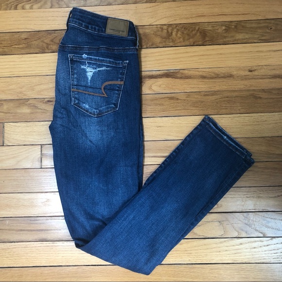 American Eagle distressed ripped super stretch x skinny jeans 2 regular - Picture 3 of 9